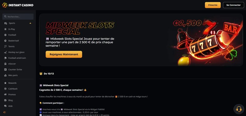 Instant Casino : connexion, jeux et avantages en France, casino instant